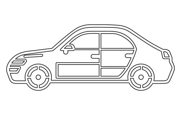 Fahrzeugumriss Fahrzeug Auto Umriss Vektor Illustration — Stockvektor