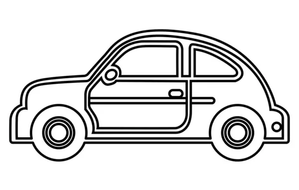 Esquema Del Vehículo Vehículo Coche Esquema Vector Ilustración — Vector de stock