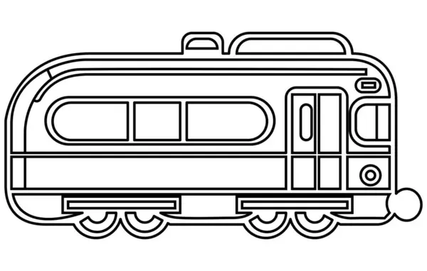 Vehicle Train Outline Illustration Vehicle Train Vector Outline — Stock Vector