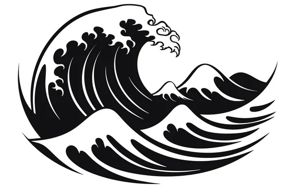 Meereswellen Logo Gesetzt Sonnenwellen Logo Gesetzt Wale Wellen Logo Vektor Stockvektor