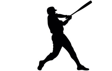 Beyzbol oyuncularının siluetleri, sporcu temsilcileri vektörü, beyzbol oyuncusu vektörü silueti