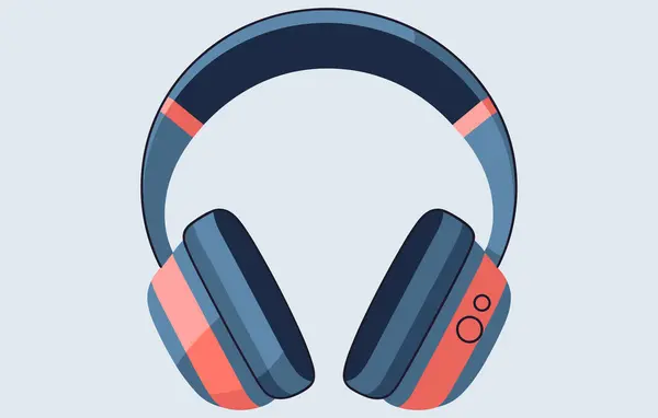 Headphones Wireless Vector Isolated Youth Fashion Hipster Cool Headphones Illustration — Vetor de Stock