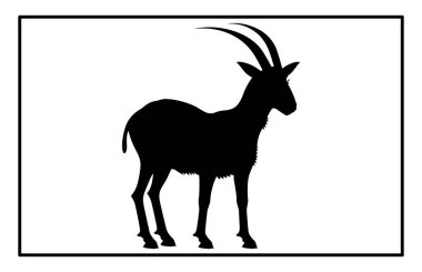 Black Alpine Goat Silhouette, Alpine ibex silhouette illustration clipart