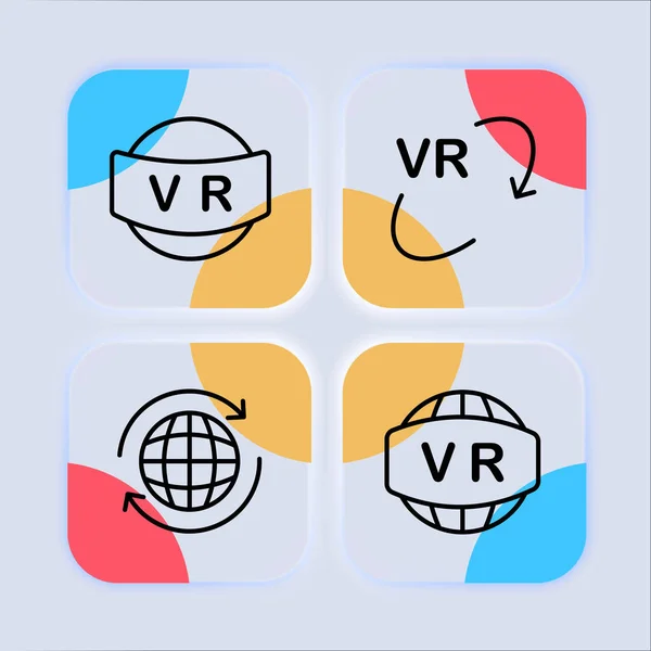 Virtual Reality Set Icon Hologram Augmented Reality Metaverse Artificial Intelligence — Image vectorielle