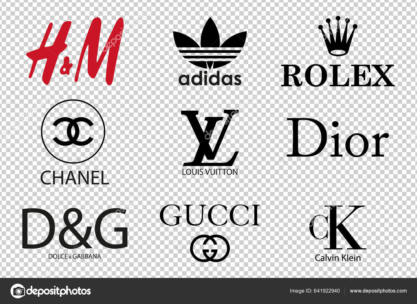 Clothing Firms Dolche Gabanna Calvin Klein Dior Adidas Chanel Handm Stock  Vector od © sentretvector 641922940