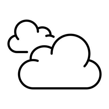 Massive clouds line icon. Fog, rising rain, bad weather, sky, cloud storage, databases. Weather concept. Vector line icon on white background