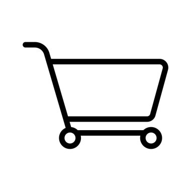 Food trolley line icon. Supermarket, cart, market, store, grocery, shop, purchase, basket, buy. Shopping concept. Vector line icon on white background