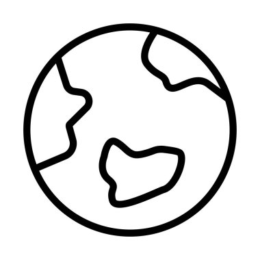 Planet line icon. Earth, space, universe, galaxy, star, nature, oxygen, man physics, biosphere, celestial body. Space concept. Vector line icon on white background