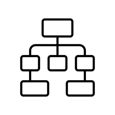 Hierarchy line icon. Idea, creativity, hierarchy, responsibilities, management, subordination, setup, configuration, director. Team work concept. Vector black line icon on a white background