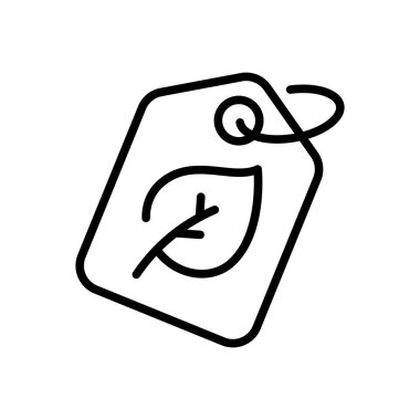 Coupon with leaf line icon. Tree leaf, ecology, greens, plant, sprout. Grean peace. Save the world concept. White background. Vector line icon for Business