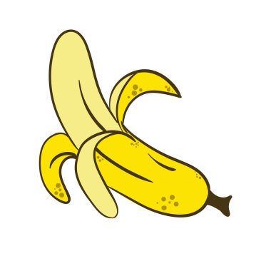 Peeled banana vector illustration. Juicy ripe fruits on white background. Berry, vegetarian, sweet, proper nutrition, dessert. Fruit concept