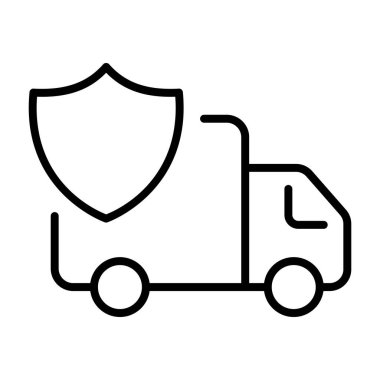 Delivery van line icon. Food delivery, Safe, fast delivery by air to anywhere in the world, product, order. Delivery of goods. Vector line icon on white background