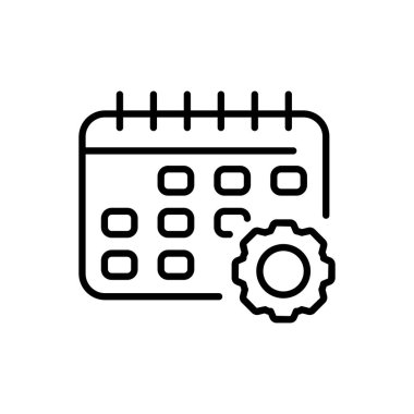 Calendar line icon. Date, year, day, month, holiday, day, event, Maya, time, new year, week, schedule, day off. Calendar concept. Vector line icon on white background