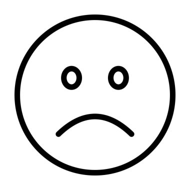 Sad face line icon. Longing, sadness, depression, emoji, melancholy, mood, tear, chat, communication. Emoji concept. Vector line icon on white background