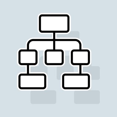 Branched diagram line icon. Graph, diagram, statistics, function, table, pie chart, infographic. Finance concept. Vector sticker line icon on white background