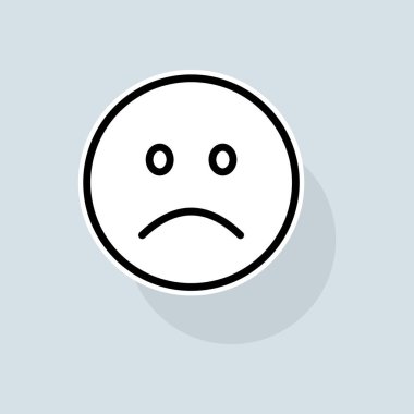 Emoji with sadness line icon. Communication, emoticons, chats, stickers, attitude, emotions, mood. Emoji concept. Vector sticker line icon on white background