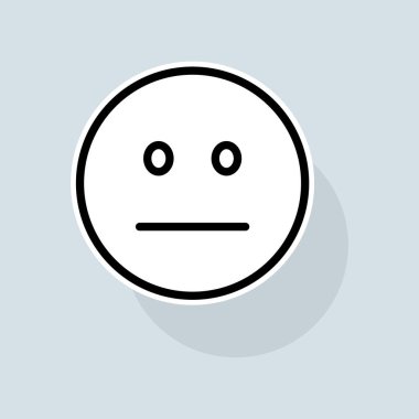 Emoji with misunderstanding line icon. Communication, emoticons, chats, stickers, attitude, emotions, mood. Emoji concept. Vector sticker line icon on white background