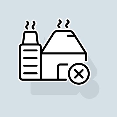 Stop pollution line icon. Protect nature, greenpeace, global warming, save the planet, not eco-friendly factories. Nature concept. Vector sticker line icon on white background