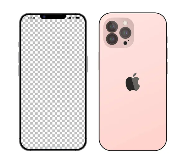 Νέο Iphone Pro Max Ροζ Χρώμα Από Την Apple Inc — Διανυσματικό Αρχείο