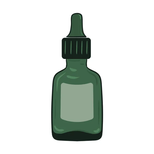 Сир Крапельницею Зеленій Скляній Пляшці Векторні Ілюстрації — стоковий вектор