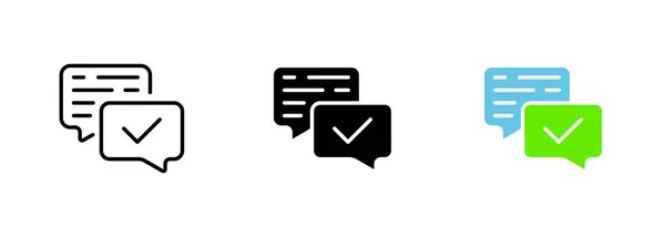 Ícone Uma Mensagem Envelope Com Uma Marca Verificação Indicando Que — Vetor de Stock