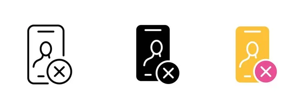 Smartphone Con Icono Cruz Que Indica Una Función Para Cerrar — Vector de stock