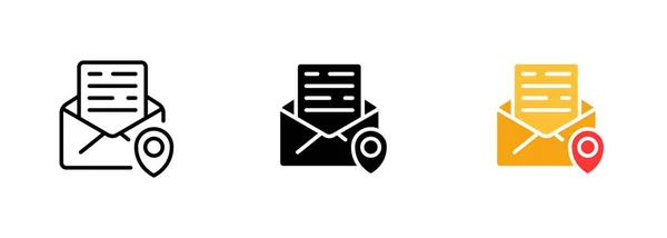 Icono Una Letra Con Símbolo Gps Que Representa Idea Comunicación — Vector de stock