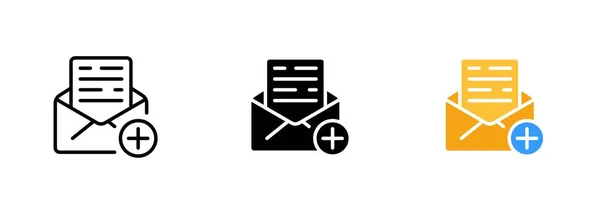 Une Enveloppe Avec Signe Rouge Indiquant Présence Contenu Supplémentaire Pièces — Image vectorielle