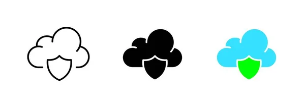 Иконка Облака Галочкой Представляющая Завершение Успех Контексте Облачных Вычислений Хранения — стоковый вектор