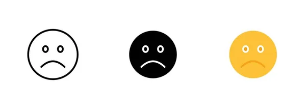 Sorglig Emoji Med Nedvända Ögonbryn Och Rynka Pannan Uttrycker Känslor — Stock vektor