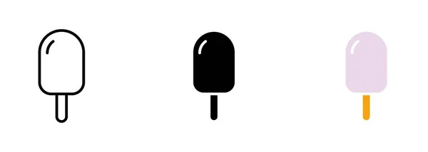 아이스크림은 디저트의 개념을 대표할 수있다 색상의 아이콘들 배열되어 — 스톡 벡터