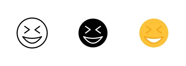 Lachende Gezicht Emoji Die Geel Van Kleur Toont Een Gezicht — Stockvector