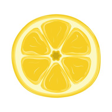Limon dilimi, yemek ve içeceklerde garnitür veya tat olarak kullanılan bir narenciye meyvesi. Vektör illüstrasyonu