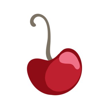 Beyaz arka planda izole edilmiş tatlı bir vişne tatlısının vektör çizimi. Vektör illüstrasyonu