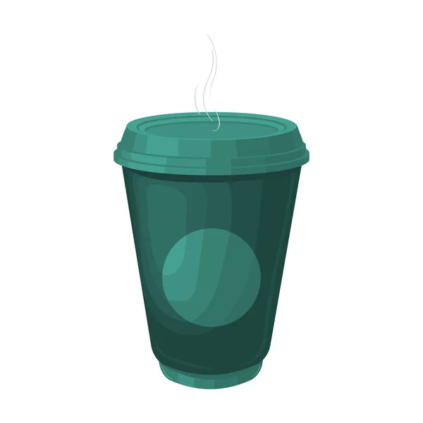 Wektorowa Ilustracja Zielonego Papierowego Kubka Specjalnie Zaprojektowanego Herbaty Słowem Herbata — Wektor stockowy