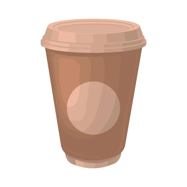 蓋と袖のついた茶色い紙のコーヒーカップのベクトルイラスト ベクターイラスト — ストックベクタ