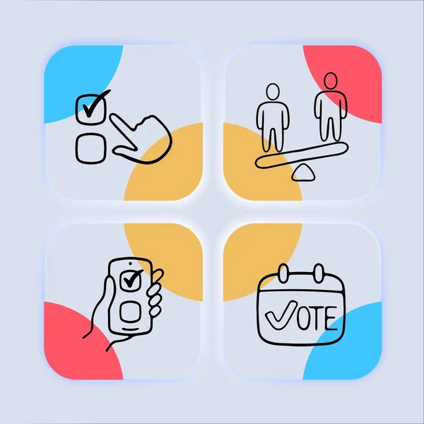 Set Von Wahlsymbolen Symbolische Darstellung Demokratischer Prozesse Wahlen Wahlen Choice — Stockvektor