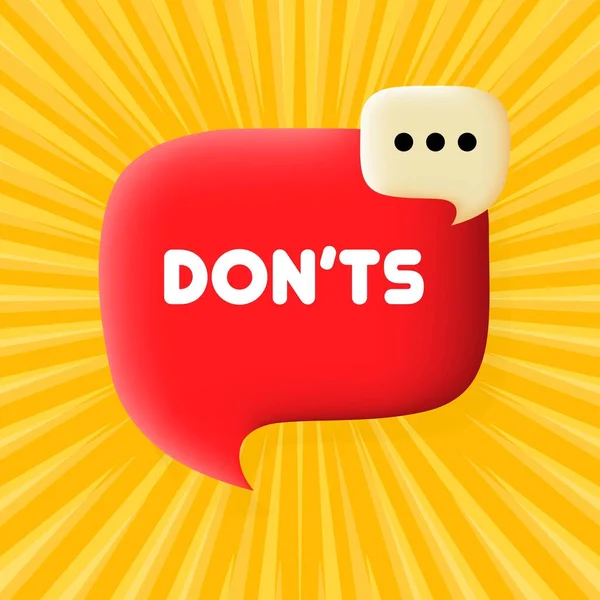 Une Bannière Donts Bulle Vocale Avec Texte Donts Illustration Style — Image vectorielle