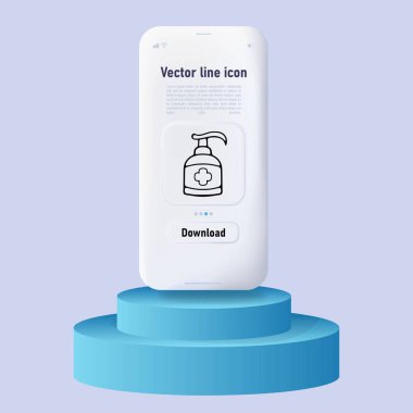 Kişisel hijyen malzemelerini tasvir eden vektör simgesi. Temiz, sağlık, temizlik, hijyen, bakım, sağlık, banyo, temizlik. Neomorfizm tarzı. Ui telefon uygulaması