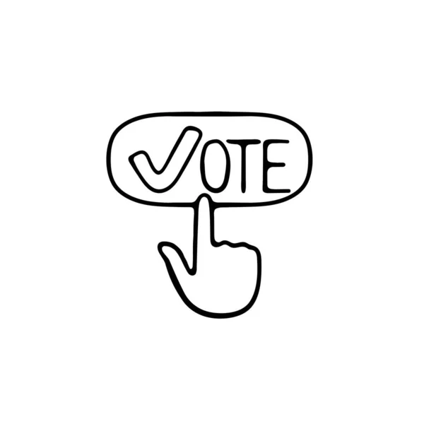 Set Vector Icons Representing Voting Election Democracy Ballot Vote Polling — Stock Vector