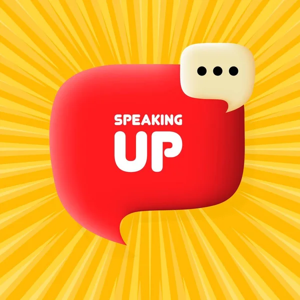 Speaking Banner Speech Bubble Speaking Text Business Concept Illustration Pop — Vetor de Stock