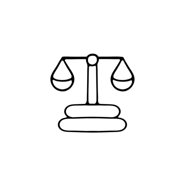 Icono Vectorial Que Representa Escalas Pesaje Que Simboliza Equidad Justicia — Vector de stock