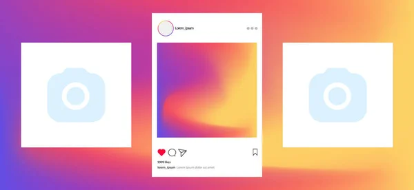 Instagram Mockup Sociální Média Post Šablona Pastelovém Pozadí Instagram Feed — Stockový vektor
