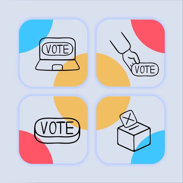 Ikone Der Präsidentschaftswahl Politische Führung Demokratie Wahlverfahren Präsidentschaftswahlkampf Die Wahl — Stockvektor
