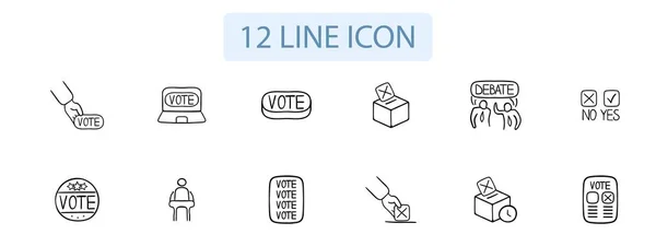 Icono Votación Democracia Elecciones Toma Decisiones Opinión Pública Proceso Votación — Archivo Imágenes Vectoriales