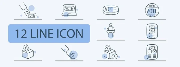 Icône Vote Vote Bulletin Vote Élections Député Président Parti Démocratie — Image vectorielle