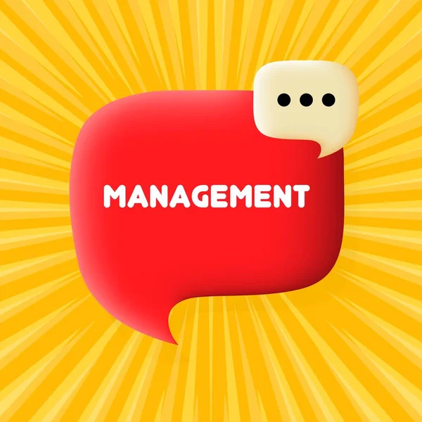 Πανό Διαχείρισης Ομιλία Φούσκα Κείμενο Διαχείρισης Επιχειρηματική Ιδέα Εικόνα Ποπ — Διανυσματικό Αρχείο