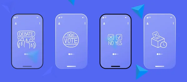 Presidentvalsikon Röstning Valsymbol Nej Röstsedel Debatt Glassmorfism Stil Telefon App — Stock vektor