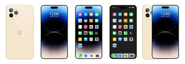 Apple Iphone Een Smartphone Verkrijgbaar Roze Kleur Nieuwe Iphone Pro — Stockvector