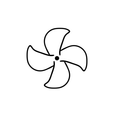 Hayran hattı ikonu. Havalandırma, soğutma, havalandırma, havalandırma, ısı, hava, serin. Vektör siyah çizgi simgesi